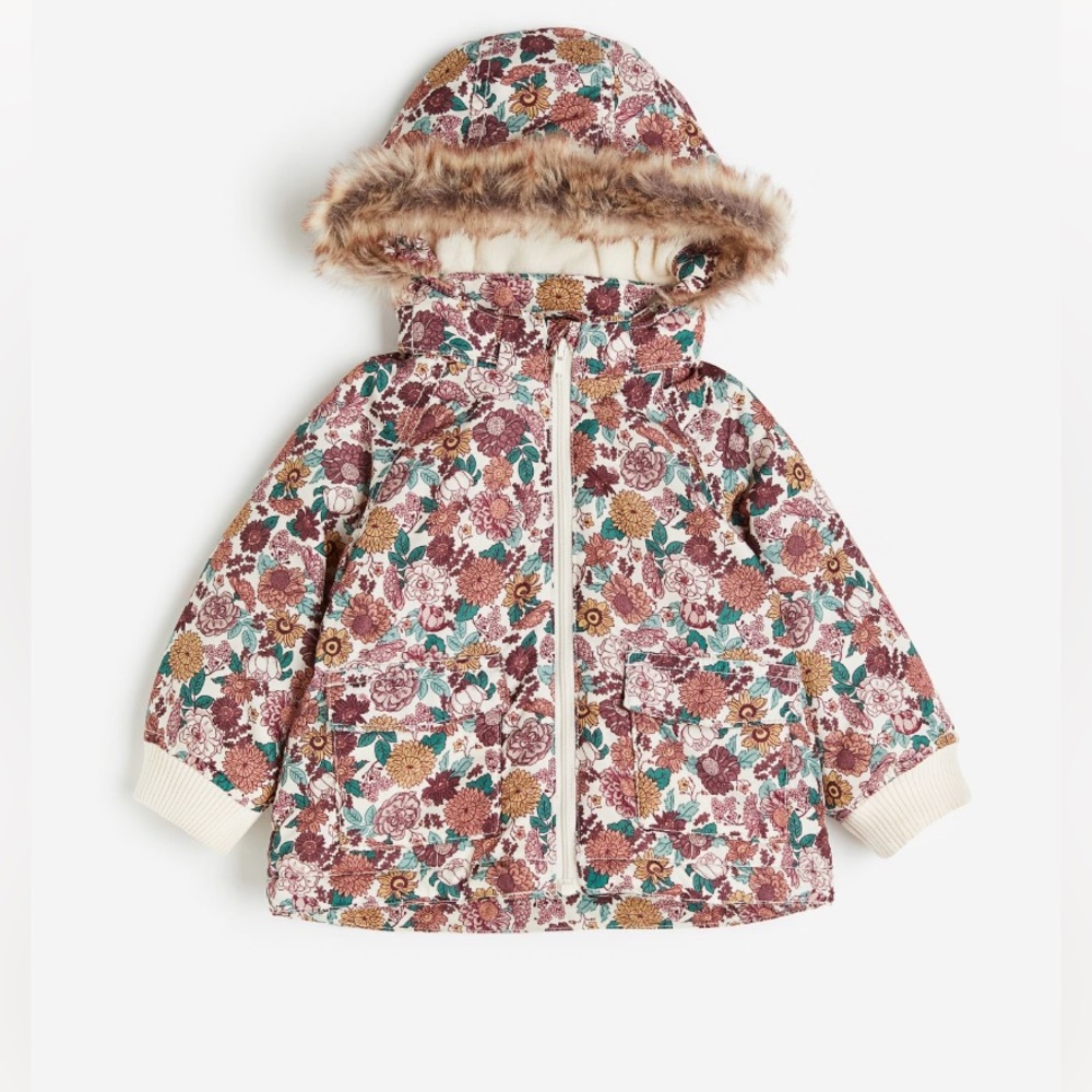 H&M Girls Floral Fleece lined jacket